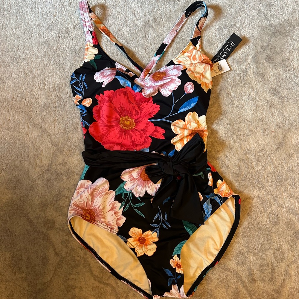 Dreamsuit by Miraclesuit Slimming Control Floral One-Piece Swimsuit Size 12 - Picture 2 of 9